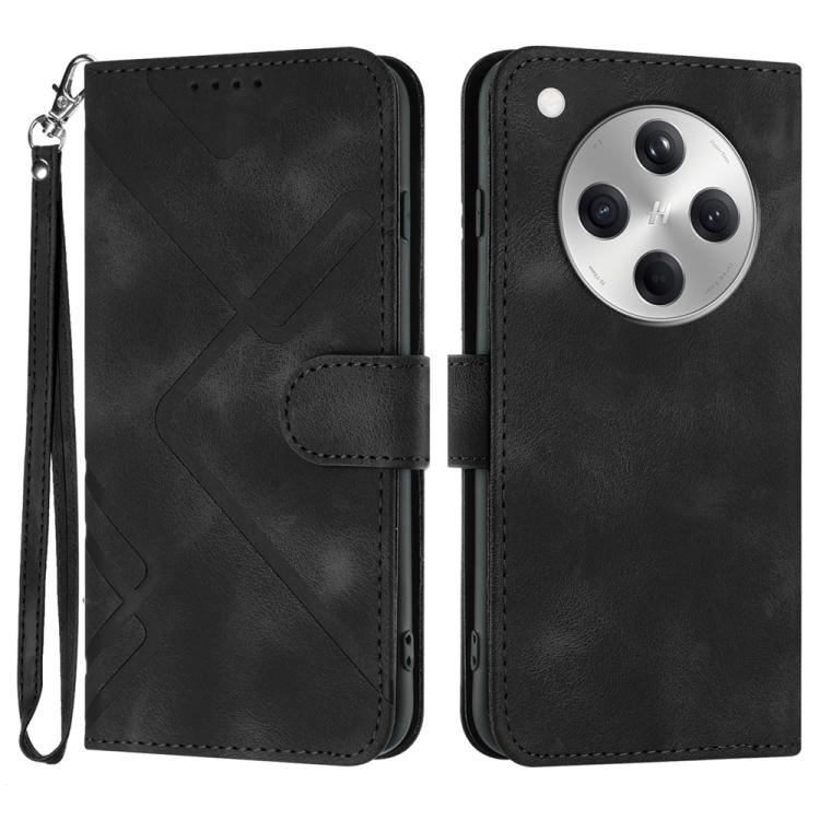 Line Pattern Skin Feel Leather Phone Case, For OPPO A5 Pro 5G, For OPPO Reno13 F 4G / 5G, For OPPO Find X8, For OPPO Reno12 Global