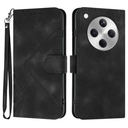 Line Pattern Skin Feel Leather Phone Case, For OPPO A5 Pro 5G, For OPPO Reno13 F 4G / 5G, For OPPO Find X8, For OPPO Reno12 Global