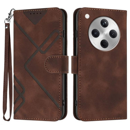 Line Pattern Skin Feel Leather Phone Case, For OPPO A5 Pro 5G, For OPPO Reno13 F 4G / 5G, For OPPO Find X8, For OPPO Reno12 Global