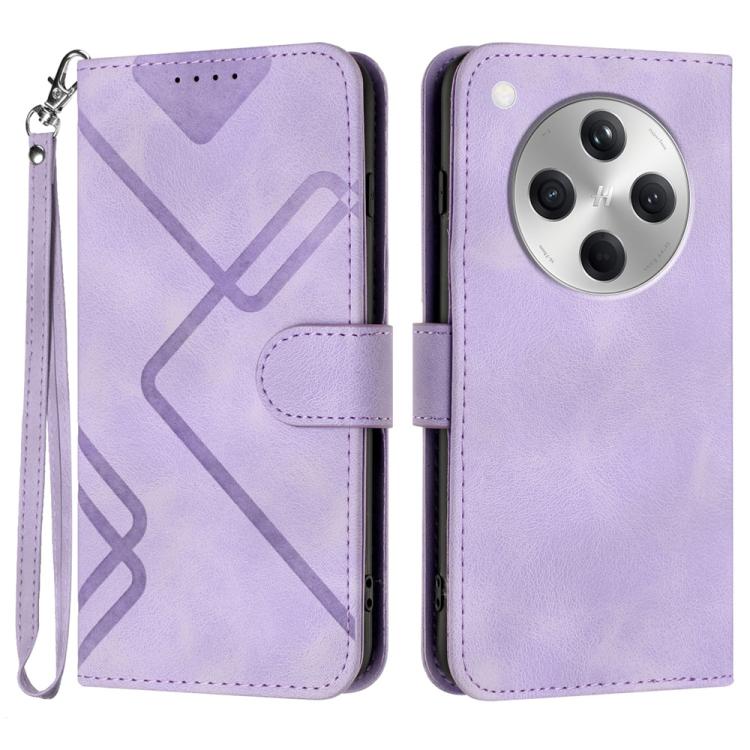 Line Pattern Skin Feel Leather Phone Case, For OPPO A5 Pro 5G, For OPPO Reno13 F 4G / 5G, For OPPO Find X8, For OPPO Reno12 Global