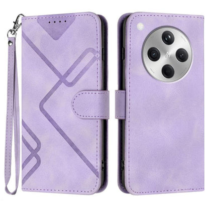 Line Pattern Skin Feel Leather Phone Case, For OPPO A5 Pro 5G, For OPPO Reno13 F 4G / 5G, For OPPO Find X8, For OPPO Reno12 Global