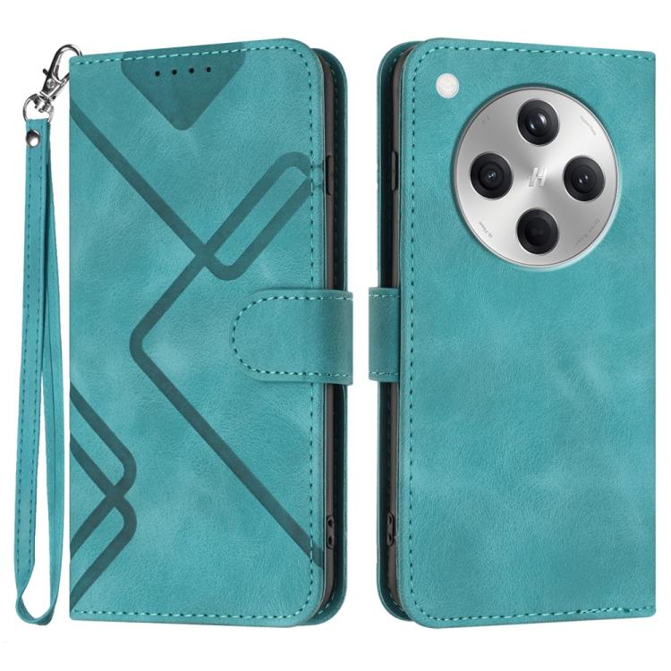 Line Pattern Skin Feel Leather Phone Case, For OPPO A5 Pro 5G, For OPPO Reno13 F 4G / 5G, For OPPO Find X8, For OPPO Reno12 Global