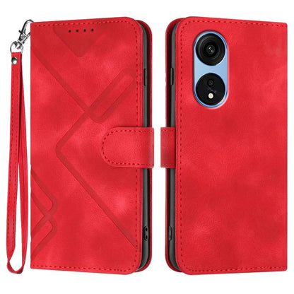 Line Pattern Skin Feel Leather Phone Case, For OPPO A1 Pro / Reno8 T 5G Global, For OPPO A77 4G Global, For OPPO A98 5G, For OPPO A17
