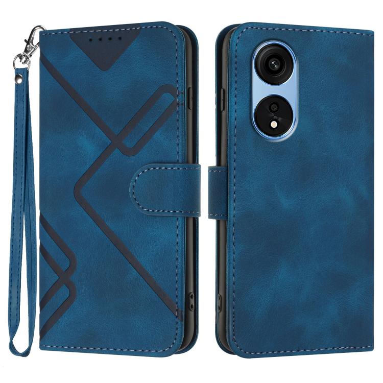 Line Pattern Skin Feel Leather Phone Case, For OPPO A1 Pro / Reno8 T 5G Global, For OPPO A77 4G Global, For OPPO A98 5G, For OPPO A17