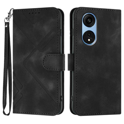 Line Pattern Skin Feel Leather Phone Case, For OPPO A1 Pro / Reno8 T 5G Global, For OPPO A77 4G Global, For OPPO A98 5G, For OPPO A17