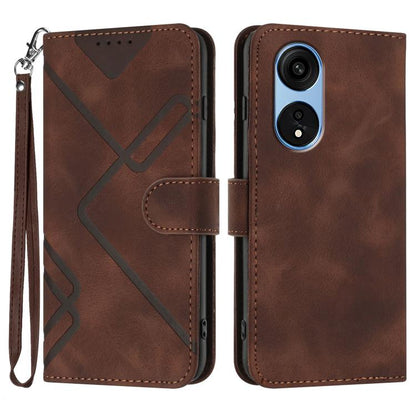Line Pattern Skin Feel Leather Phone Case, For OPPO A1 Pro / Reno8 T 5G Global, For OPPO A77 4G Global, For OPPO A98 5G, For OPPO A17
