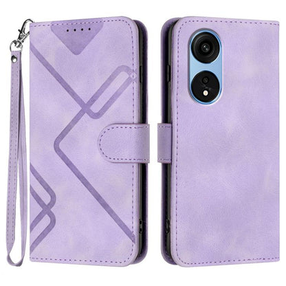 Line Pattern Skin Feel Leather Phone Case, For OPPO A1 Pro / Reno8 T 5G Global, For OPPO A77 4G Global, For OPPO A98 5G, For OPPO A17