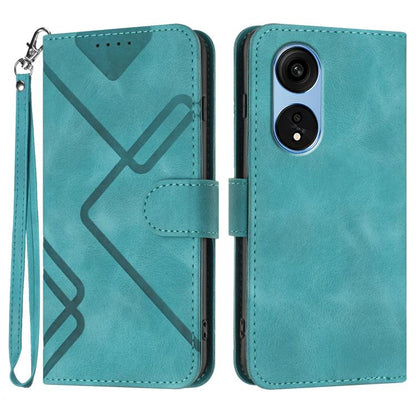 Line Pattern Skin Feel Leather Phone Case, For OPPO A1 Pro / Reno8 T 5G Global, For OPPO A77 4G Global, For OPPO A98 5G, For OPPO A17