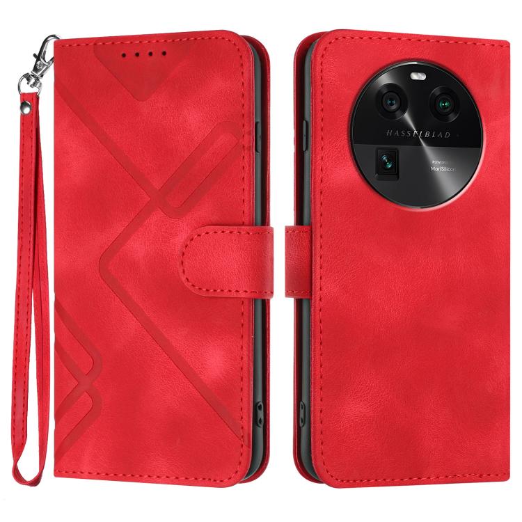 Line Pattern Skin Feel Leather Phone Case, For OPPO A78 5G / A1x, For OPPO Reno8 T 4G, For OPPO Find X6 Pro, For OPPO Find X6