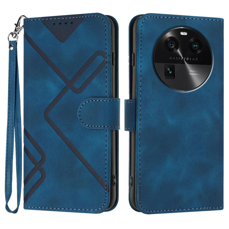 Line Pattern Skin Feel Leather Phone Case, For OPPO A78 5G / A1x, For OPPO Reno8 T 4G, For OPPO Find X6 Pro, For OPPO Find X6