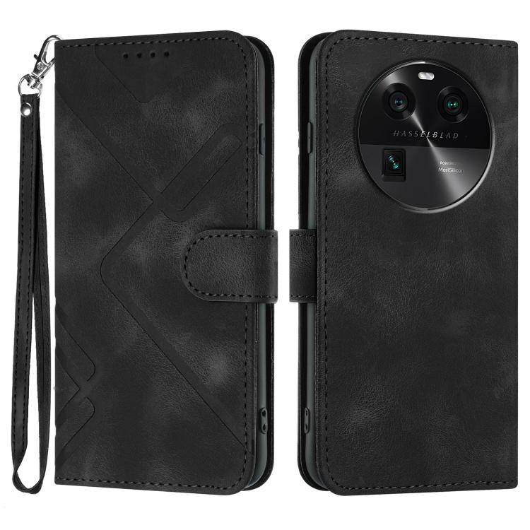 Line Pattern Skin Feel Leather Phone Case, For OPPO A78 5G / A1x, For OPPO Reno8 T 4G, For OPPO Find X6 Pro, For OPPO Find X6
