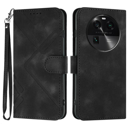 Line Pattern Skin Feel Leather Phone Case, For OPPO A78 5G / A1x, For OPPO Reno8 T 4G, For OPPO Find X6 Pro, For OPPO Find X6
