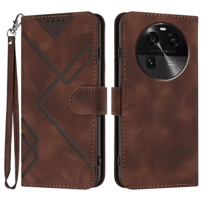 Line Pattern Skin Feel Leather Phone Case, For OPPO A78 5G / A1x, For OPPO Reno8 T 4G, For OPPO Find X6 Pro, For OPPO Find X6