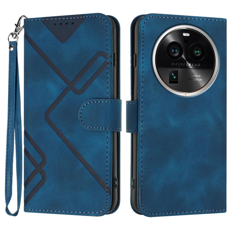Line Pattern Skin Feel Leather Phone Case, For OPPO A78 5G / A1x, For OPPO Reno8 T 4G, For OPPO Find X6 Pro, For OPPO Find X6