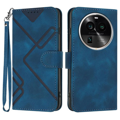 Line Pattern Skin Feel Leather Phone Case, For OPPO A78 5G / A1x, For OPPO Reno8 T 4G, For OPPO Find X6 Pro, For OPPO Find X6