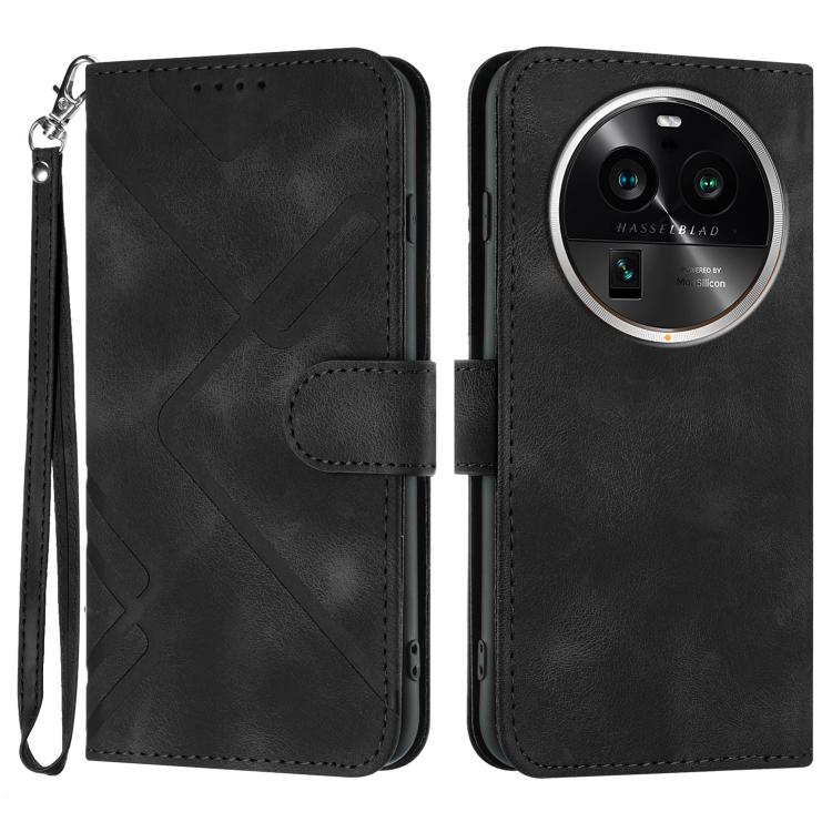 Line Pattern Skin Feel Leather Phone Case, For OPPO A78 5G / A1x, For OPPO Reno8 T 4G, For OPPO Find X6 Pro, For OPPO Find X6
