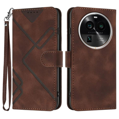 Line Pattern Skin Feel Leather Phone Case, For OPPO A78 5G / A1x, For OPPO Reno8 T 4G, For OPPO Find X6 Pro, For OPPO Find X6