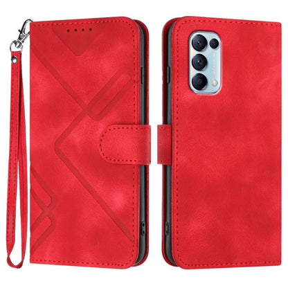 Line Pattern Skin Feel Leather Phone Case, For OPPO A74 5G/A93 5G/A54 5G, For OPPO Reno5 4G / 5G / Find X3 Lite, For OPPO A15 / A15s, For OPPO A53s / A32 / A53