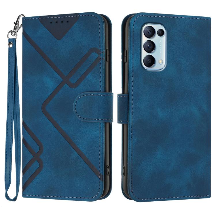 Line Pattern Skin Feel Leather Phone Case, For OPPO A74 5G/A93 5G/A54 5G, For OPPO Reno5 4G / 5G / Find X3 Lite, For OPPO A15 / A15s, For OPPO A53s / A32 / A53