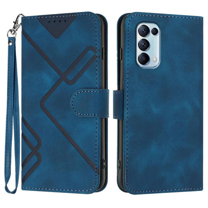 Line Pattern Skin Feel Leather Phone Case, For OPPO A74 5G/A93 5G/A54 5G, For OPPO Reno5 4G / 5G / Find X3 Lite, For OPPO A15 / A15s, For OPPO A53s / A32 / A53