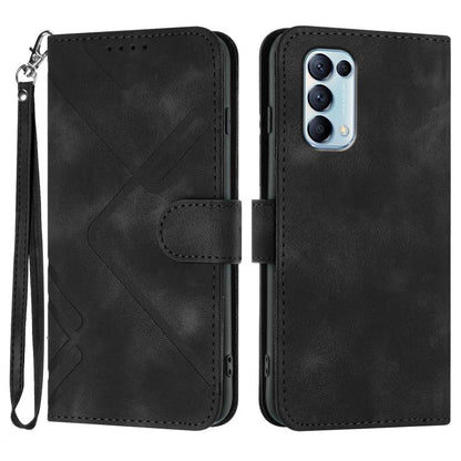 Line Pattern Skin Feel Leather Phone Case, For OPPO A74 5G/A93 5G/A54 5G, For OPPO Reno5 4G / 5G / Find X3 Lite, For OPPO A15 / A15s, For OPPO A53s / A32 / A53
