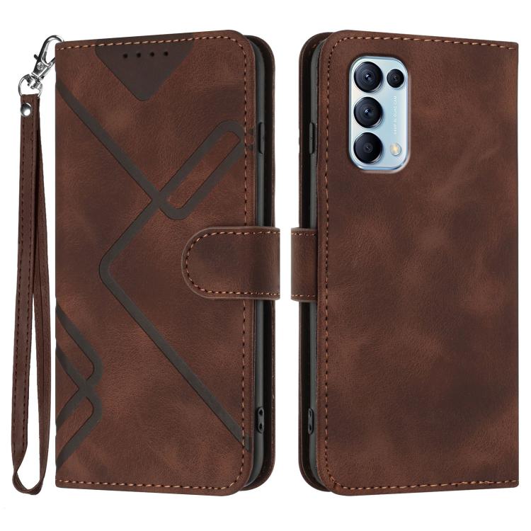 Line Pattern Skin Feel Leather Phone Case, For OPPO A74 5G/A93 5G/A54 5G, For OPPO Reno5 4G / 5G / Find X3 Lite, For OPPO A15 / A15s, For OPPO A53s / A32 / A53