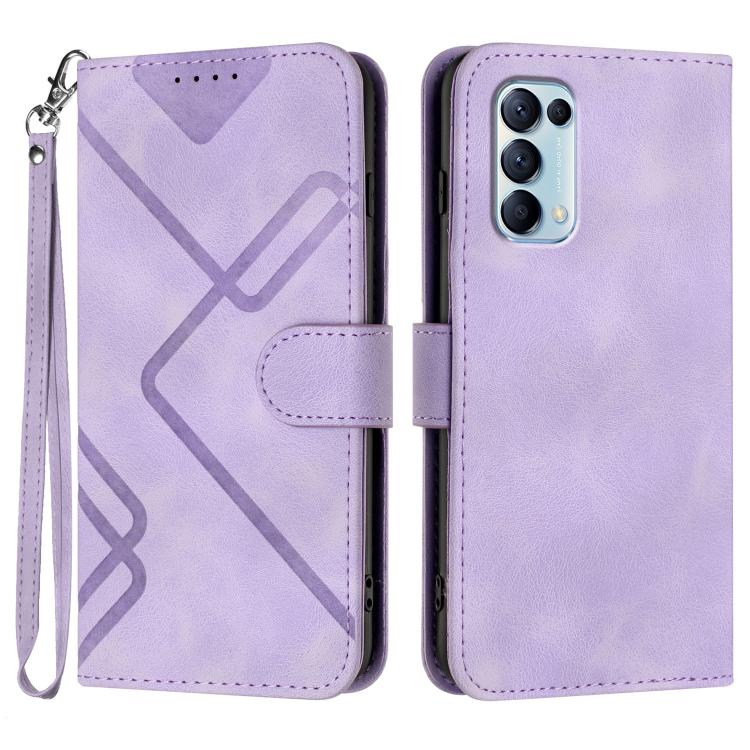 Line Pattern Skin Feel Leather Phone Case, For OPPO A74 5G/A93 5G/A54 5G, For OPPO Reno5 4G / 5G / Find X3 Lite, For OPPO A15 / A15s, For OPPO A53s / A32 / A53