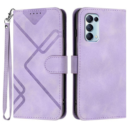 Line Pattern Skin Feel Leather Phone Case, For OPPO A74 5G/A93 5G/A54 5G, For OPPO Reno5 4G / 5G / Find X3 Lite, For OPPO A15 / A15s, For OPPO A53s / A32 / A53
