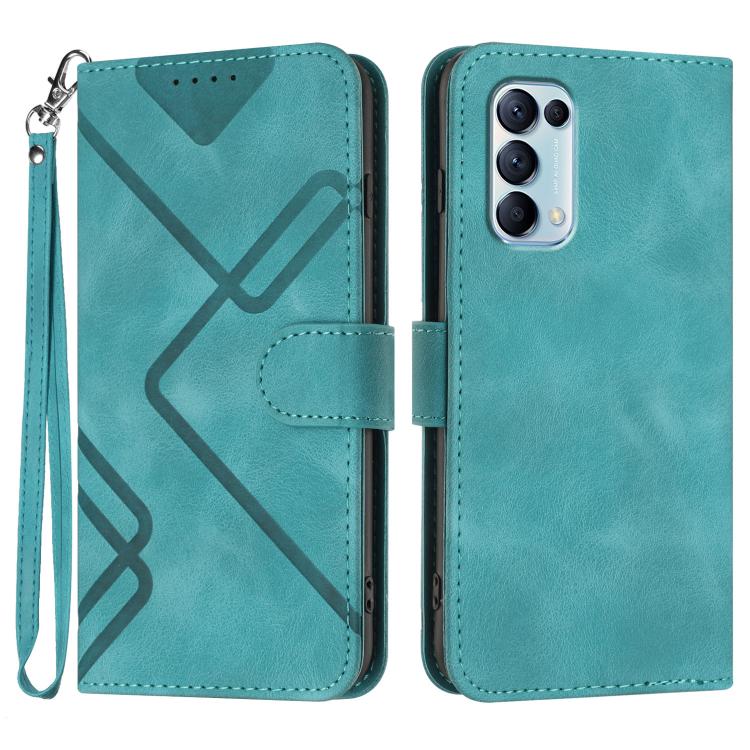 Line Pattern Skin Feel Leather Phone Case, For OPPO A74 5G/A93 5G/A54 5G, For OPPO Reno5 4G / 5G / Find X3 Lite, For OPPO A15 / A15s, For OPPO A53s / A32 / A53