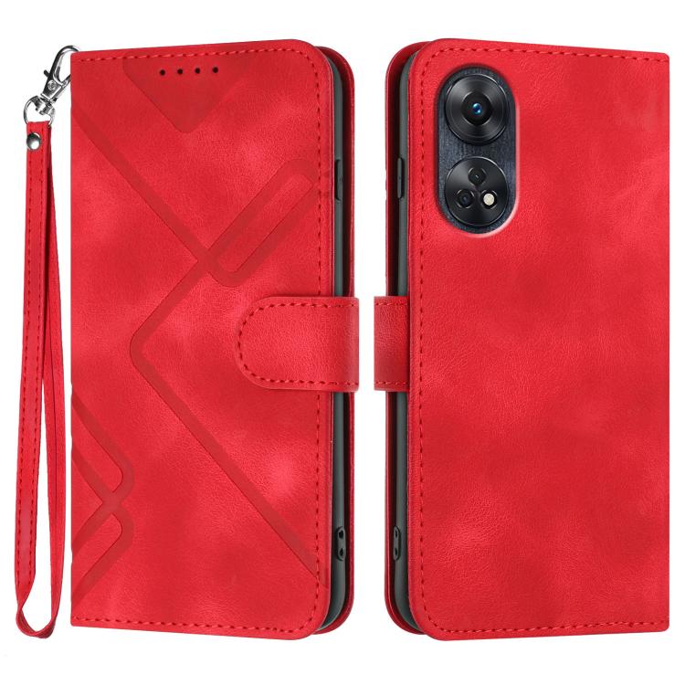 Line Pattern Skin Feel Leather Phone Case, For OPPO A78 5G / A1x, For OPPO Reno8 T 4G, For OPPO Find X6 Pro, For OPPO Find X6