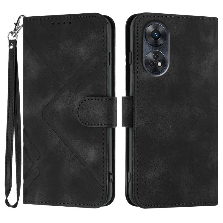 Line Pattern Skin Feel Leather Phone Case, For OPPO A78 5G / A1x, For OPPO Reno8 T 4G, For OPPO Find X6 Pro, For OPPO Find X6