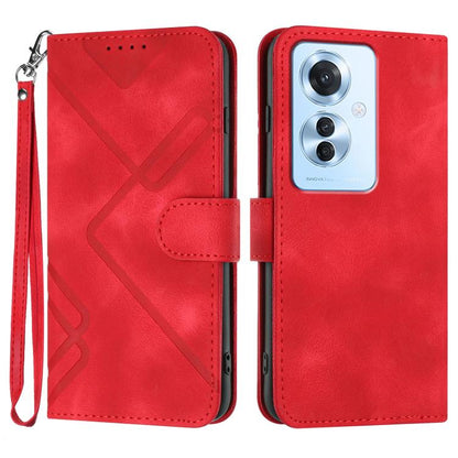 Line Pattern Skin Feel Leather Phone Case, For OPPO A60, For OPPO Reno11 F / F25 Pro, For OPPO A38 /  A18, For OPPO Find X8 Pro