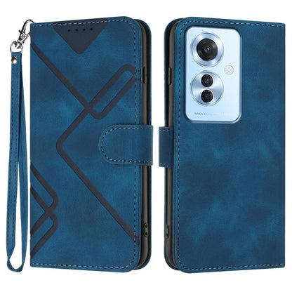 Line Pattern Skin Feel Leather Phone Case, For OPPO A60, For OPPO Reno11 F / F25 Pro, For OPPO A38 /  A18, For OPPO Find X8 Pro