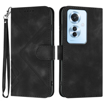 Line Pattern Skin Feel Leather Phone Case, For OPPO A60, For OPPO Reno11 F / F25 Pro, For OPPO A38 /  A18, For OPPO Find X8 Pro