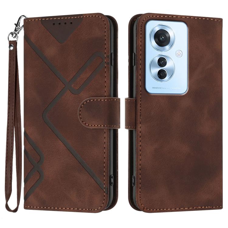 Line Pattern Skin Feel Leather Phone Case, For OPPO A60, For OPPO Reno11 F / F25 Pro, For OPPO A38 /  A18, For OPPO Find X8 Pro