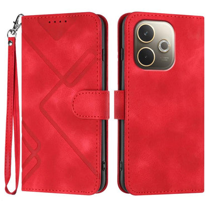 Line Pattern Skin Feel Leather Phone Case, For OPPO A5 Pro 5G, For OPPO Reno13 F 4G / 5G, For OPPO Find X8, For OPPO Reno12 Global