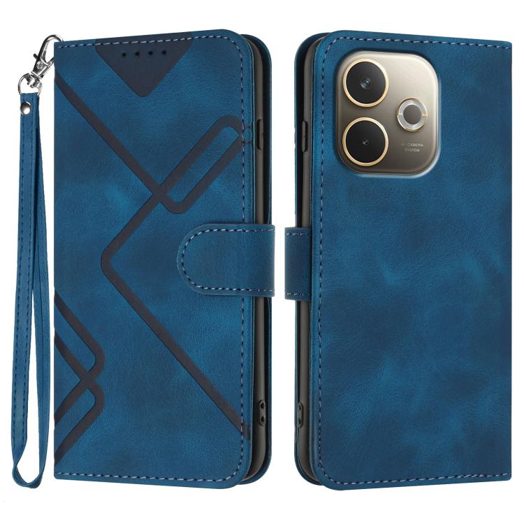 Line Pattern Skin Feel Leather Phone Case, For OPPO A5 Pro 5G, For OPPO Reno13 F 4G / 5G, For OPPO Find X8, For OPPO Reno12 Global
