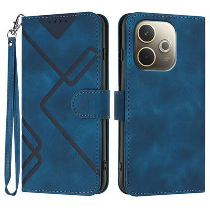 Line Pattern Skin Feel Leather Phone Case, For OPPO A5 Pro 5G, For OPPO Reno13 F 4G / 5G, For OPPO Find X8, For OPPO Reno12 Global