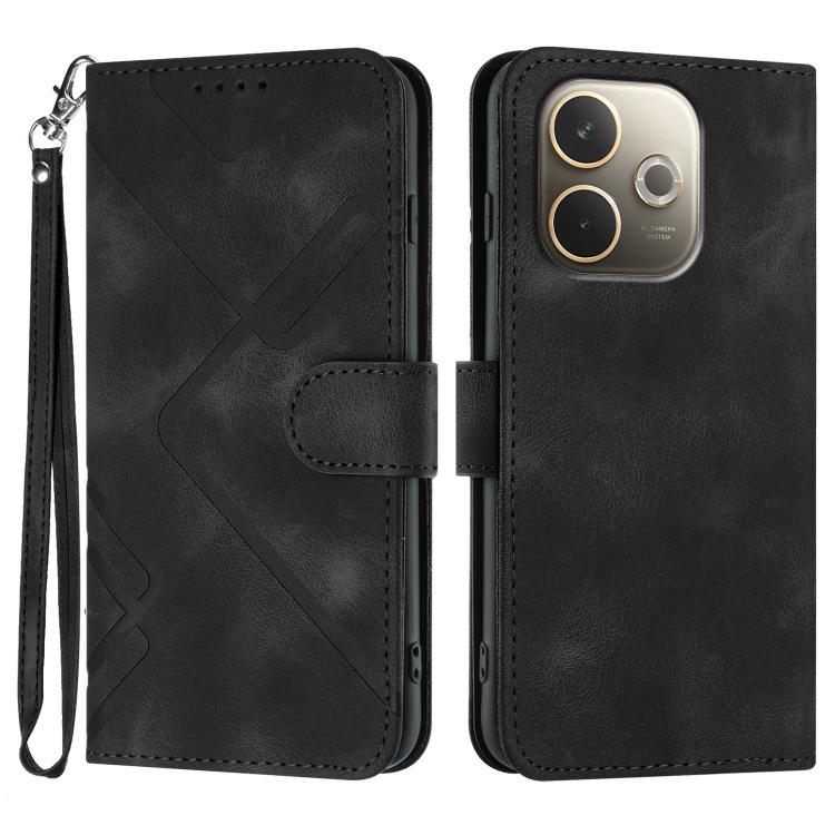 Line Pattern Skin Feel Leather Phone Case, For OPPO A5 Pro 5G, For OPPO Reno13 F 4G / 5G, For OPPO Find X8, For OPPO Reno12 Global