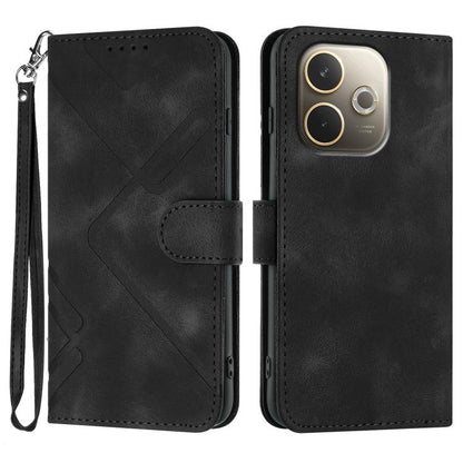 Line Pattern Skin Feel Leather Phone Case, For OPPO A5 Pro 5G, For OPPO Reno13 F 4G / 5G, For OPPO Find X8, For OPPO Reno12 Global