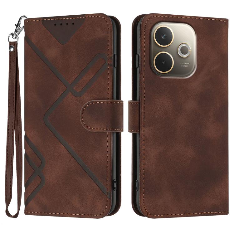 Line Pattern Skin Feel Leather Phone Case, For OPPO A5 Pro 5G, For OPPO Reno13 F 4G / 5G, For OPPO Find X8, For OPPO Reno12 Global