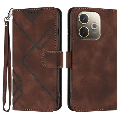 Line Pattern Skin Feel Leather Phone Case, For OPPO A5 Pro 5G, For OPPO Reno13 F 4G / 5G, For OPPO Find X8, For OPPO Reno12 Global