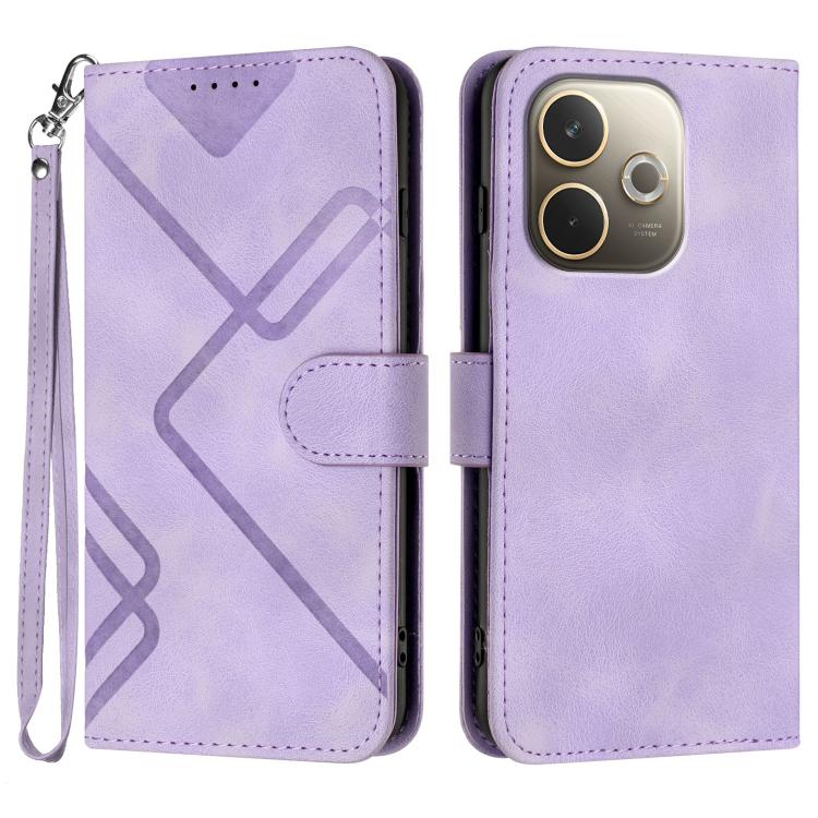 Line Pattern Skin Feel Leather Phone Case, For OPPO A5 Pro 5G, For OPPO Reno13 F 4G / 5G, For OPPO Find X8, For OPPO Reno12 Global