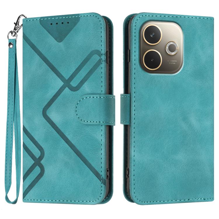 Line Pattern Skin Feel Leather Phone Case, For OPPO A5 Pro 5G, For OPPO Reno13 F 4G / 5G, For OPPO Find X8, For OPPO Reno12 Global