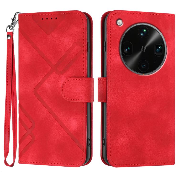 Line Pattern Skin Feel Leather Phone Case, For OPPO K13 5G, For OPPO Find X8s+, For OPPO Find X8s, For OPPO Find X8 Ultra