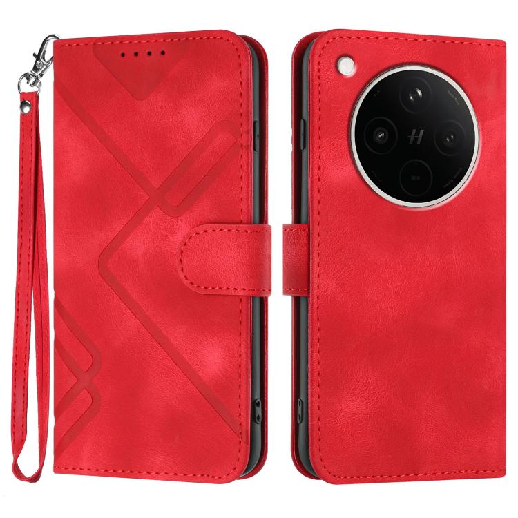 Line Pattern Skin Feel Leather Phone Case, For OPPO K13 5G, For OPPO Find X8s+, For OPPO Find X8s, For OPPO Find X8 Ultra