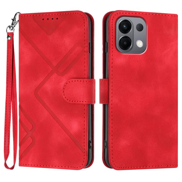 Line Pattern Skin Feel Leather Phone Case, For OPPO K13 5G, For OPPO Find X8s+, For OPPO Find X8s, For OPPO Find X8 Ultra