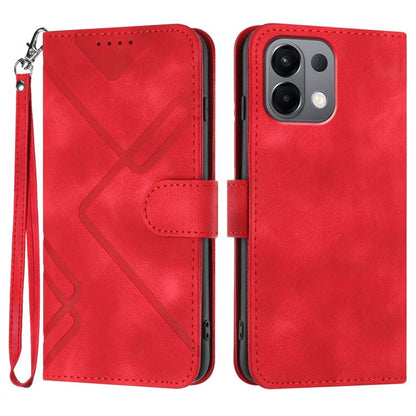 Line Pattern Skin Feel Leather Phone Case, For OPPO K13 5G, For OPPO Find X8s+, For OPPO Find X8s, For OPPO Find X8 Ultra
