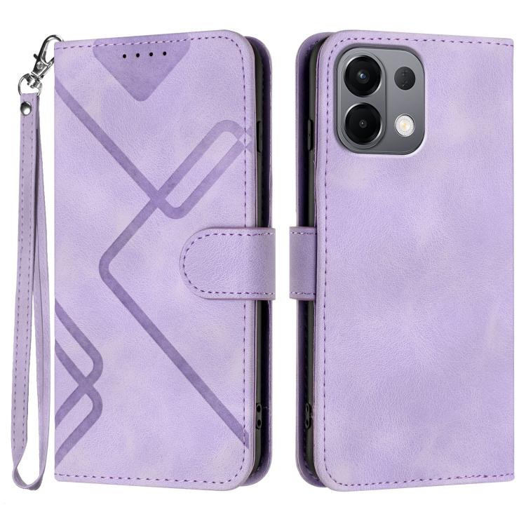 Line Pattern Skin Feel Leather Phone Case, For OPPO K13 5G, For OPPO Find X8s+, For OPPO Find X8s, For OPPO Find X8 Ultra