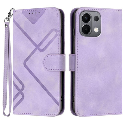 Line Pattern Skin Feel Leather Phone Case, For OPPO K13 5G, For OPPO Find X8s+, For OPPO Find X8s, For OPPO Find X8 Ultra